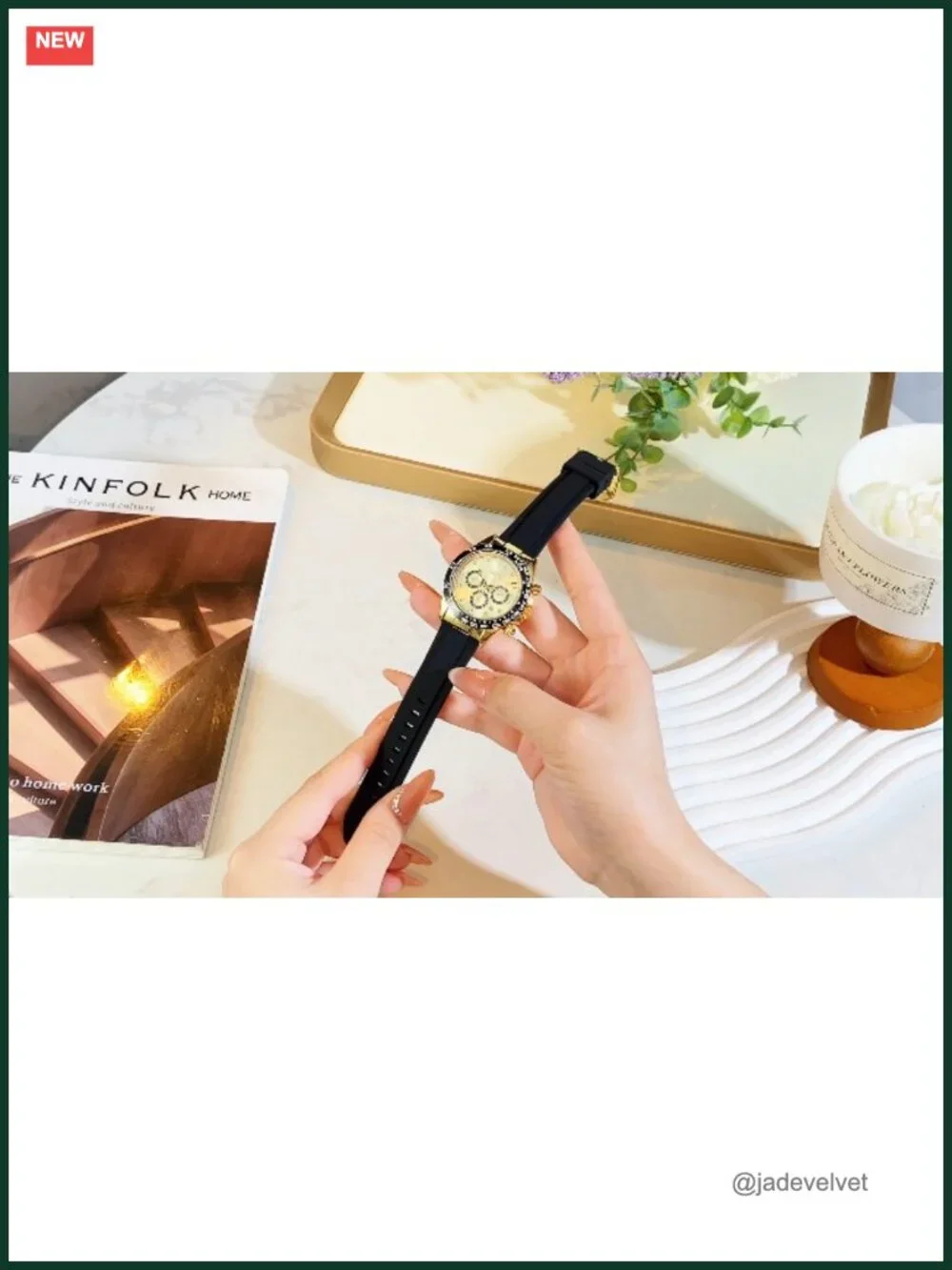 Women's 38mm Silicone Strap Chronograph Watch, Luminous Dial, 30M Waterproof,
